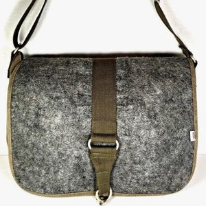 Ducti Gray with Khaki Canvas Fabric Messenger Bag